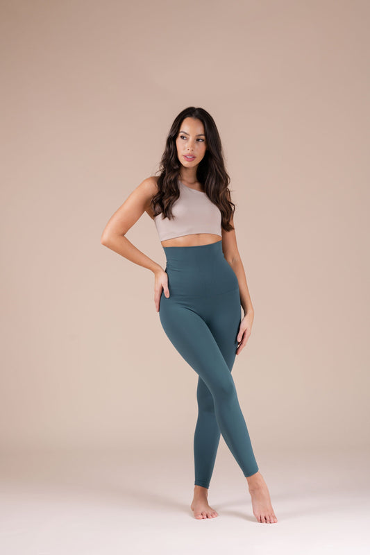 emerald green seamless shapewear leggings by luxeso clothing, full length