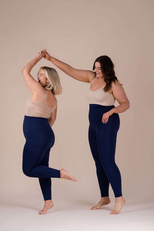 french navy seamless shapewear leggings by luxeso clothing, high waisted