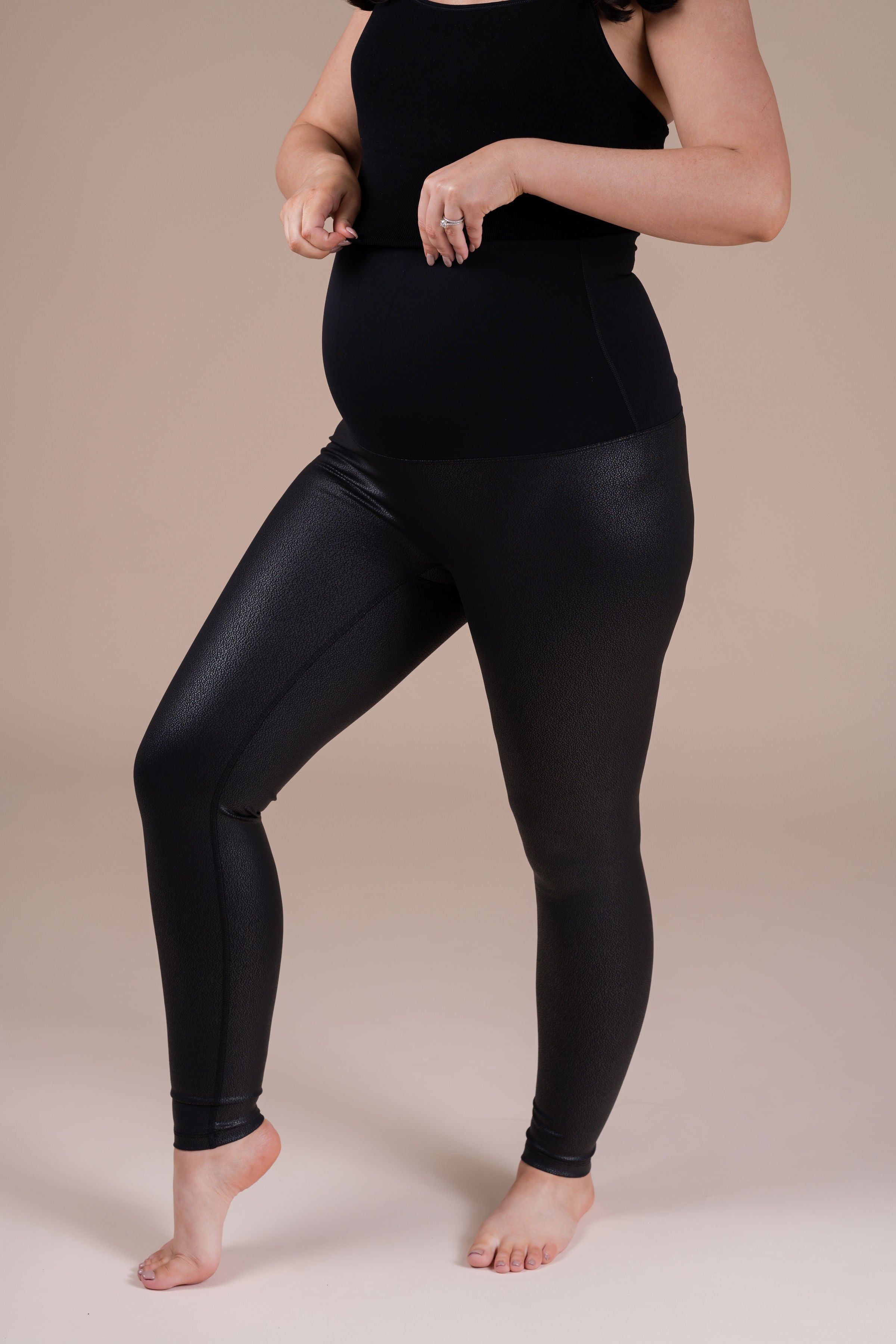 Maternity Trouser Maternity Leggings Leather Look Mama Leather